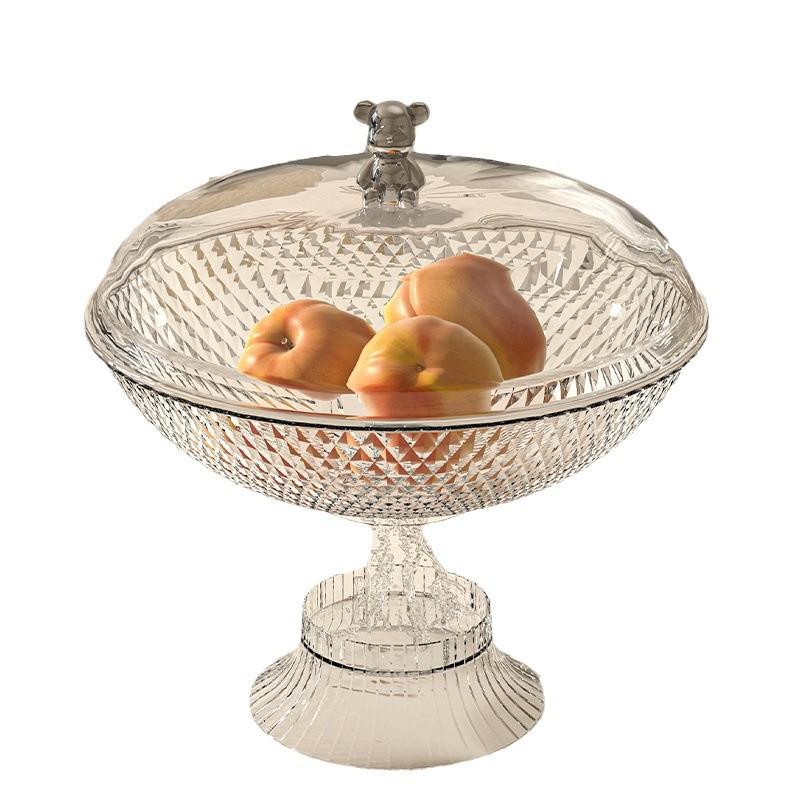 Latest Fruit Tray with Cover Living Room Fruit Tray with Case Dust Resist Coffee Table Candy Tray Can Drain Water and Insect Prevention