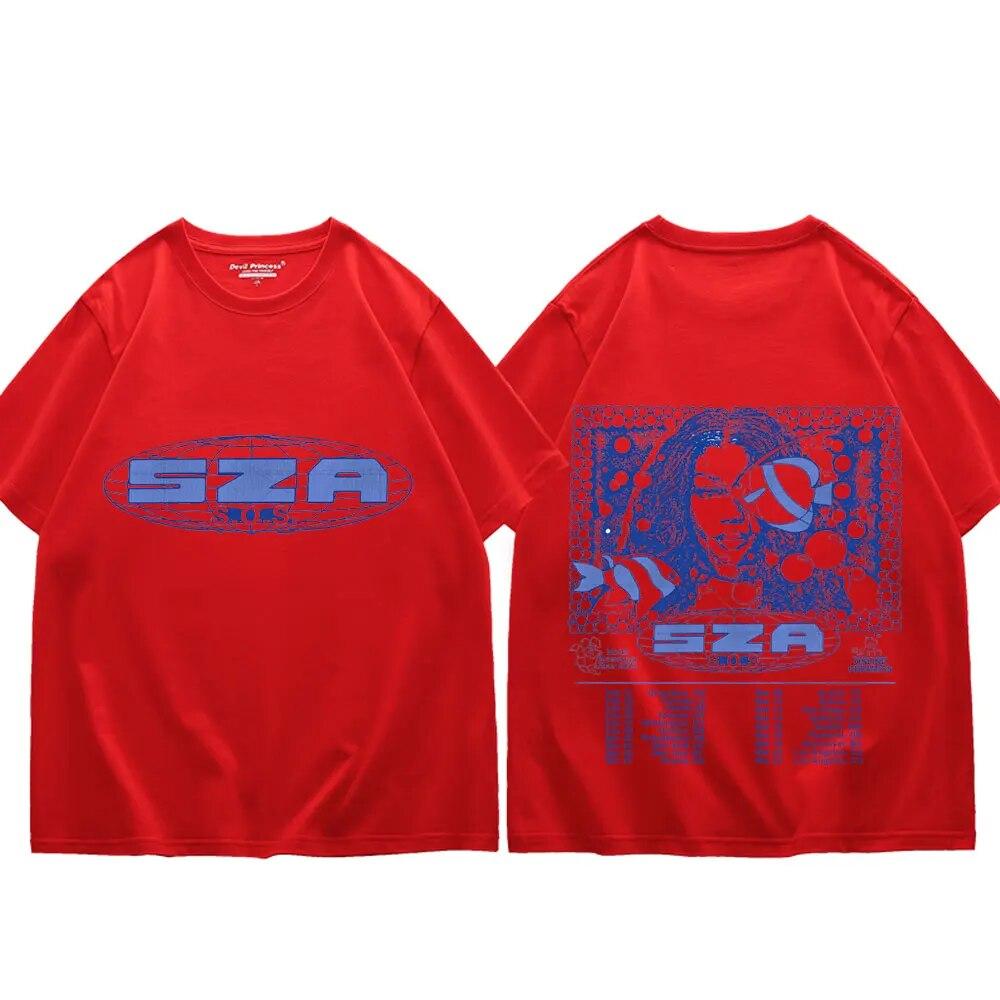 Sza Sos Music Album Graphic T Shirts Unisex Women Hip Hop Fashion Short Sleeve T-Shirt Trend Vintage Oversized T-Shirts Streetwear