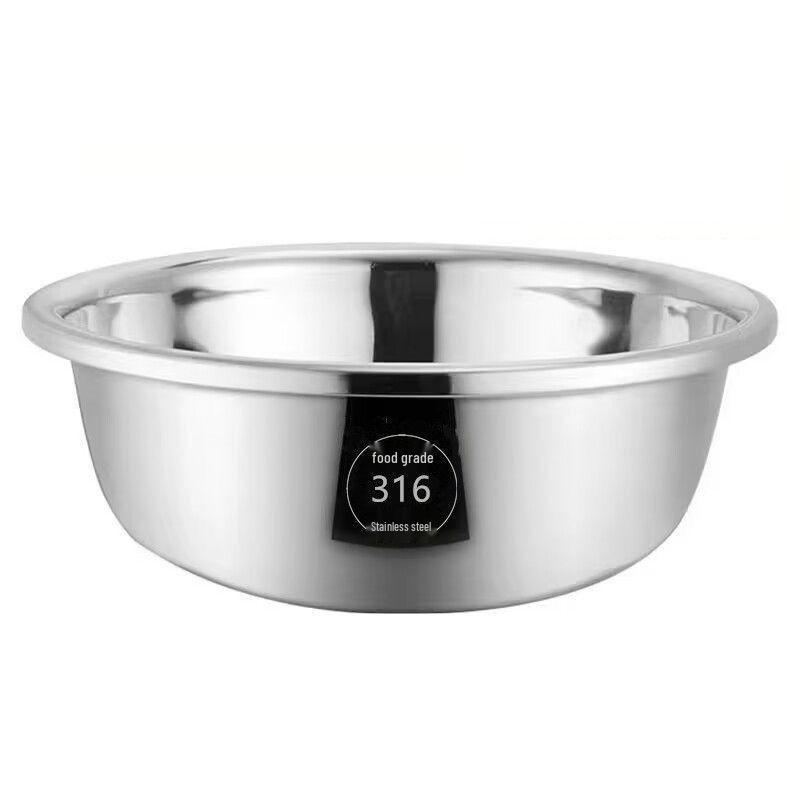 Extra Thick Non-Magnetic Stainless Steel Basin for Vegetables, Dough, and Face Washing