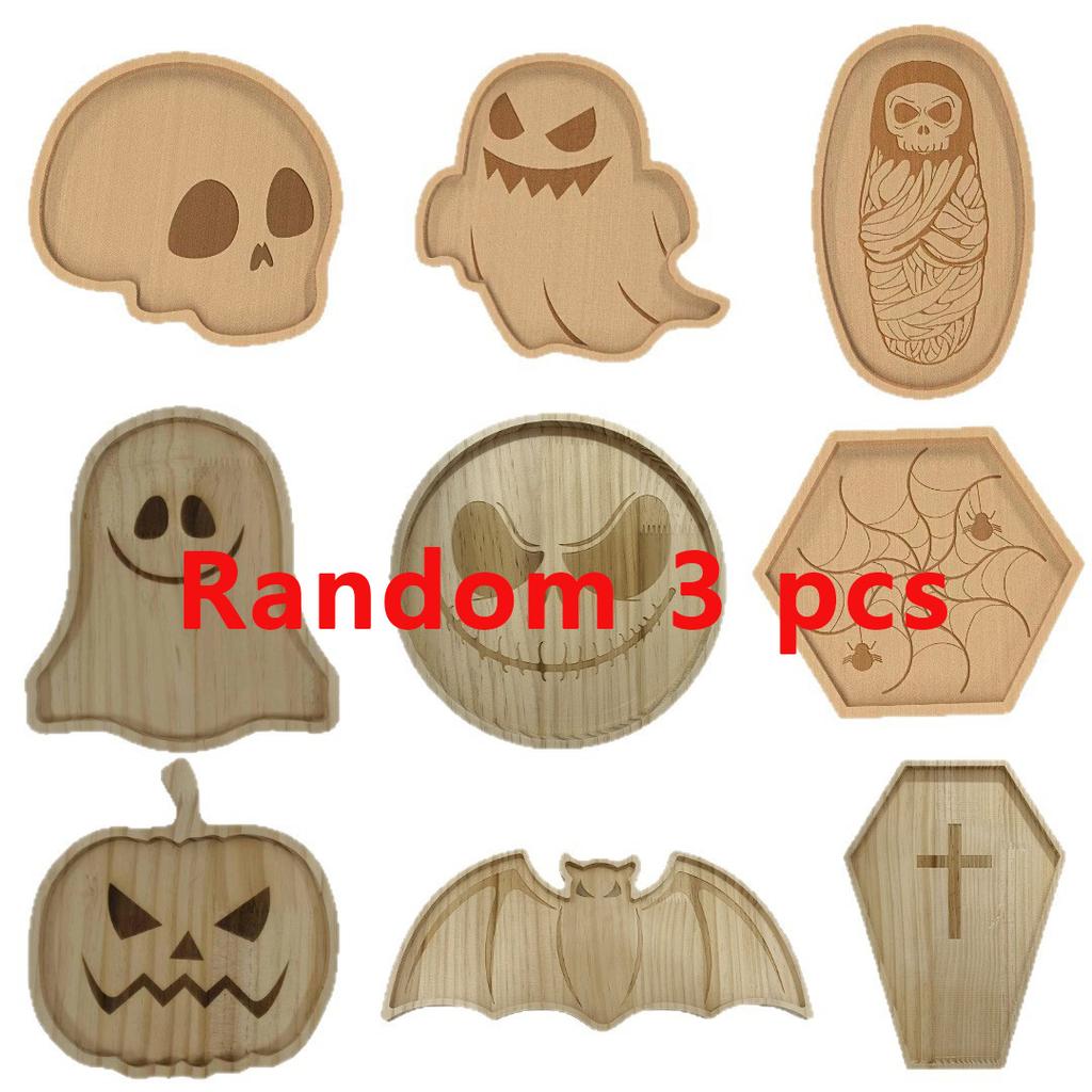 Halloween Serving Tray - Pumpkin Ghost Party Platter, Spooky Snack Tray for Food Display, Holiday Kitchen Dining Decor