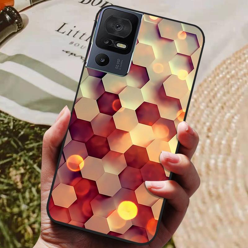 For TCL 40 SE Case 2023 Soft Black Silicone TPU Phone Back Cover for TCL 40SE Protective Capa Funda Bumper for TCL40SE Shells