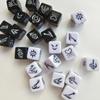 Acrylic 6 Sided Round Corner Dices Keyword Pattern Role Playing Dices for Table Game, Classroom Teaching Easy to Use