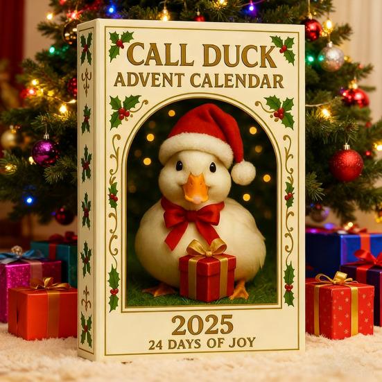 Call Duck Advent Calendar 2025 24 Days Surprise Christmas Countdown Calendar with 24 Acrylic Duck Ornaments Gifts for Toddlers Boys Girls