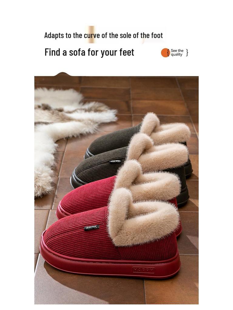 Men's Non-Slip Cotton Slippers - 2025 Autumn/Winter Indoor Warm Wrap-Heel for Seniors