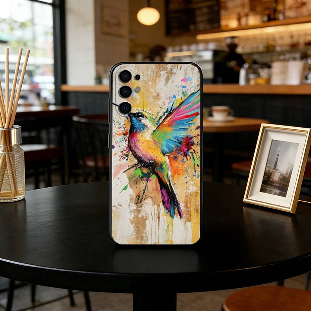 Colorful Bird Hummingbird Phone Case For Samsung S25,S24,S21,S22,S23,S30,Ultra,S20,Plus,Fe,Soft Silicone Black Cover