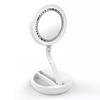Rechargeable LED Light Makeup Mirror Foldable Fan, Portable Vanity, Smart Cosmetic Tool, 2 In 1, Home Gift