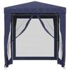 319217 vidaXL Party Tent with 4 Mesh Sidewalls Blue 2x2 M HDPE