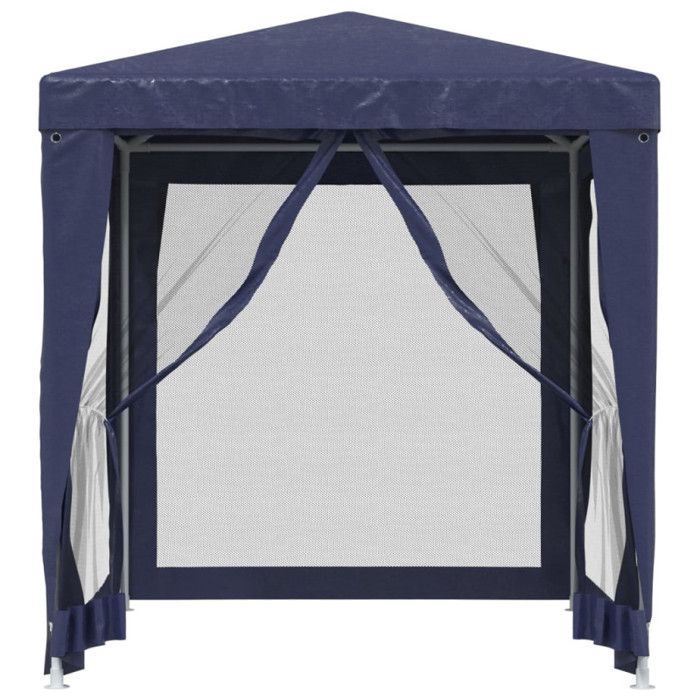 319217 vidaXL Party Tent with 4 Mesh Sidewalls Blue 2x2 M HDPE