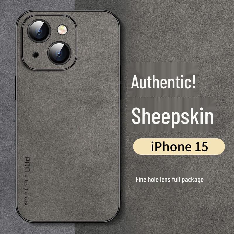 Shangsu Seria iPhone 15 Etui Ochronne w Stylu Skóry Nubukowej