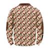 Men's Fashion Christmas Printed Corduroy Zipper Shirt