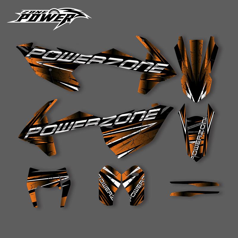 POWERZONE For KTM 2017 2018 2019 EXC 2016 2017 2018 SXF Motocross Graphics Background Sticker Decal Kits Customized Number 01