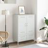 VidaXL High Buffet, Cabinet with Legs and Compartments, Cupboard with Door, Living Room Organizer, White 843113