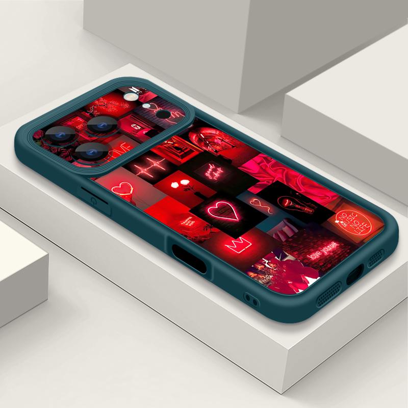 Red Heart Pattern TPU Phone Case For iPhone Air 16e 17 16 15 14 Pro Max 13 12 Pro 15 16 14 Plus Shockproof Soft Silicone Cover