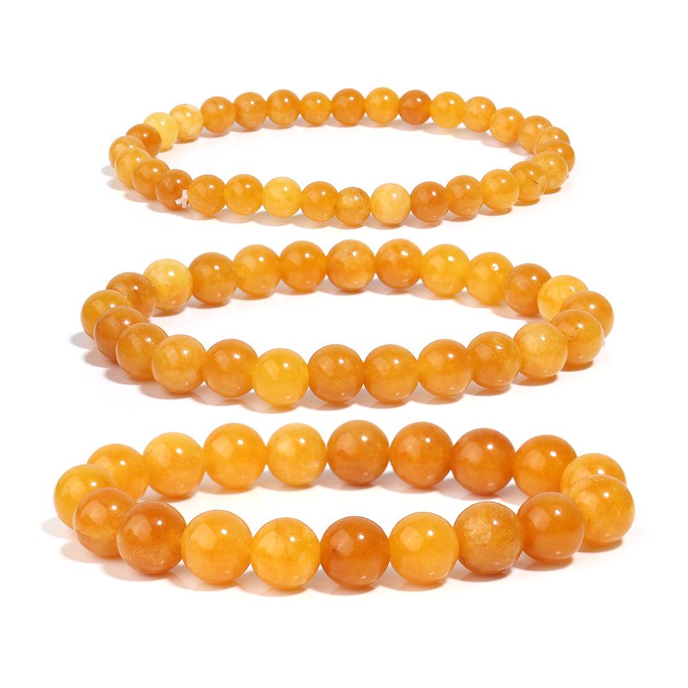 Amber Color Bead Elastic Bracelet - Skin-Brightening Retro Design