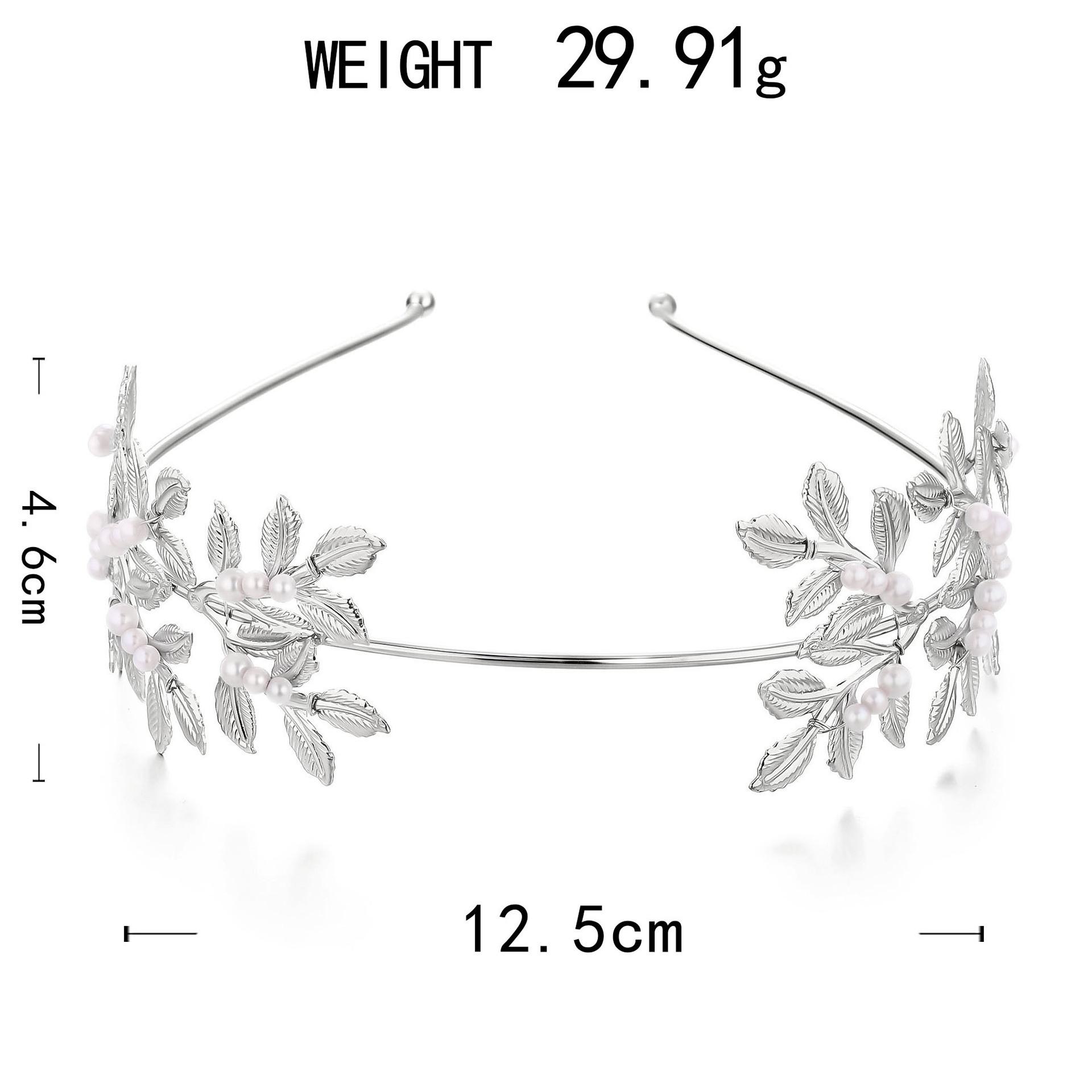 

Hair Accessories Fashion Personality Gold Leaf Pearl Headband Accessories