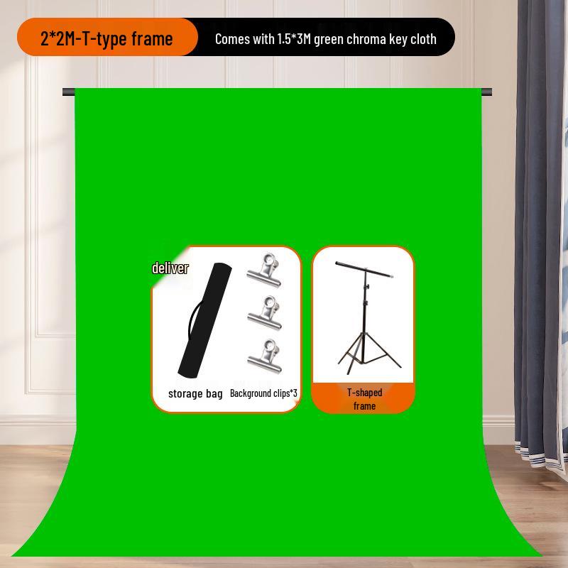 Portable Pull-Down Green Screen: Thick, Liftable, Telescopic Background for Keying and Live Streaming