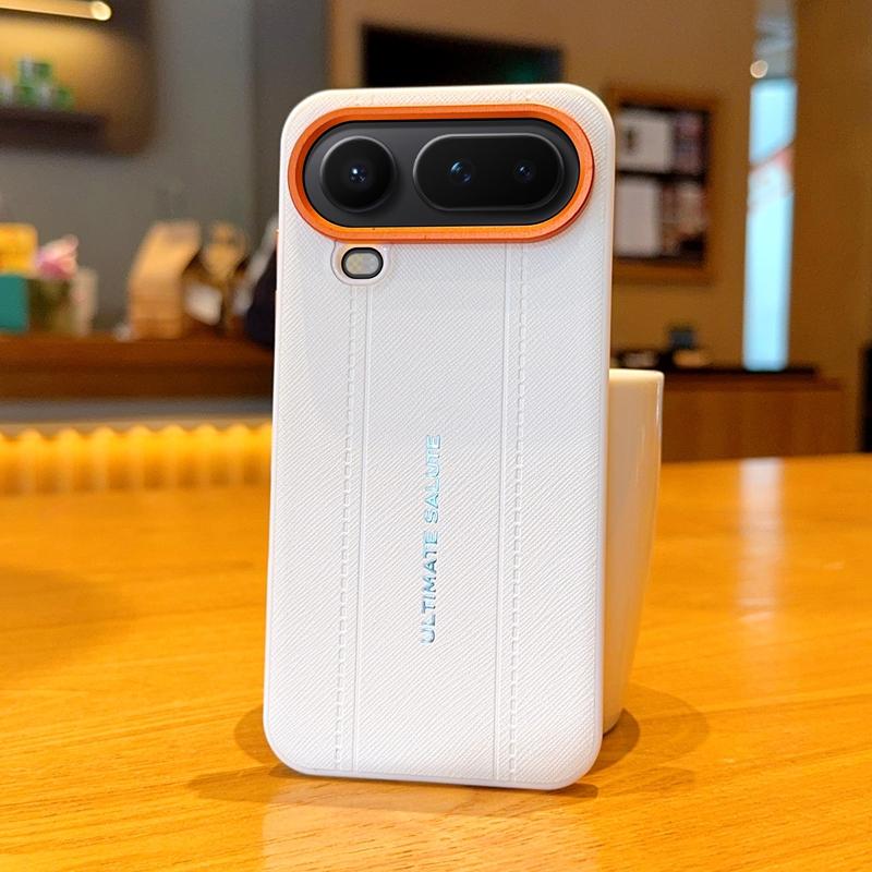 Für Honor Magic 8 Pro Air Handyhülle TPU Leder Aufkleber Design Leichte Luxus Optik Genähtes Linien Design Rote Kameraabdeckung