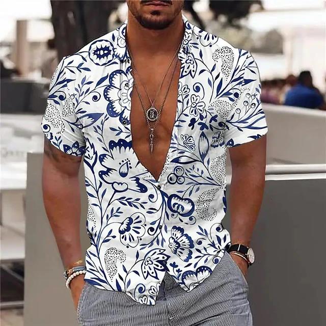 Camicia Comoda da Uomo Albero di Cocco Stampa 3D Hawaiana Spiaggia S-6XLl Manica Corta Top alla Moda Casual