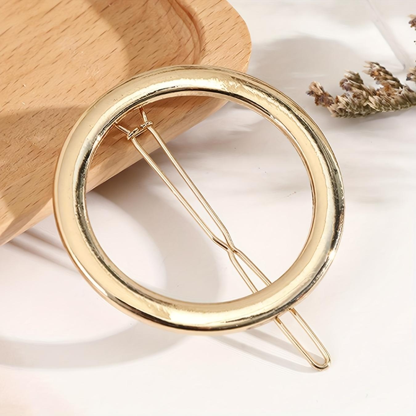 

Elegant Round Hair Clip - Durable Golden Hair Accessory for Women & Men, Unisex Adult Everyday Styling, Cute Hair Accessories,