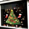Static Christmas Cling Pvc Sticker With Santa And Tree For Holiday Decor Window