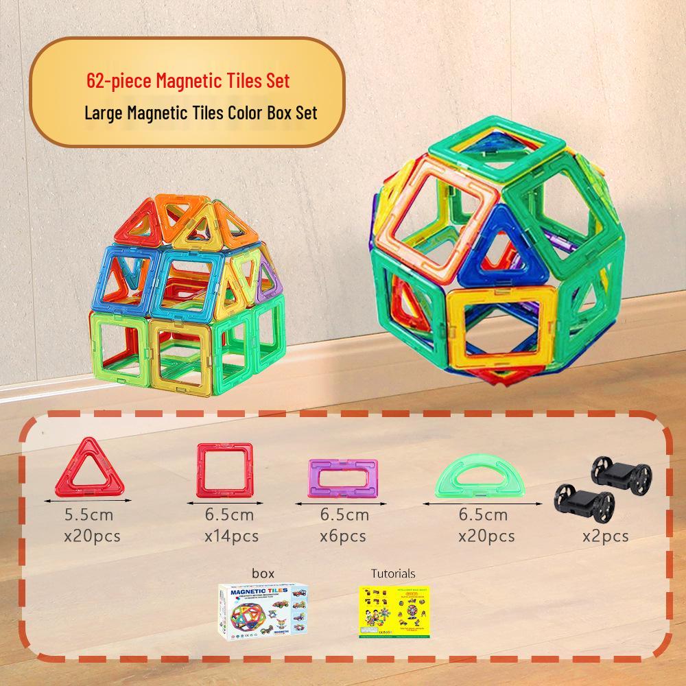 Xinming Large Magnetic Building Blocks - Colorful Educational Tiles & Sticks