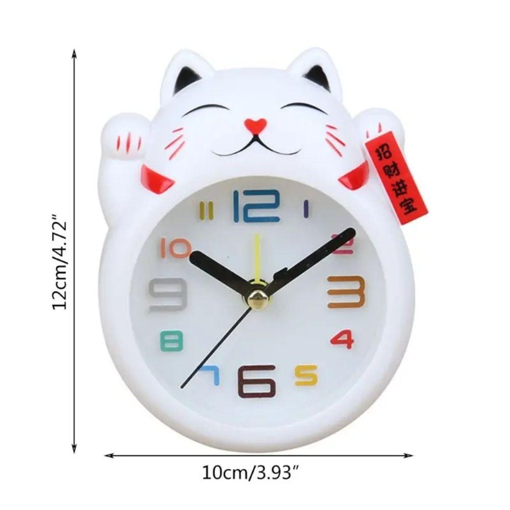 Creative Kids Alarm Clock Cartoon Table Clock Cat Desktop Decoration Lucky Cat Alarm Clock  Student