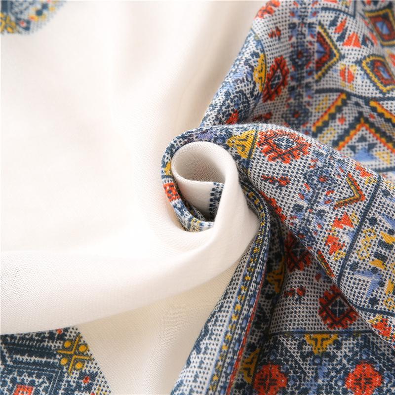 Autumn Fashion Aztec Ethnic Geometric Tassel Viscose Shawl Scarf High Quality Wrap Pashmina Stole Bufandas Muslim Hijab Cap