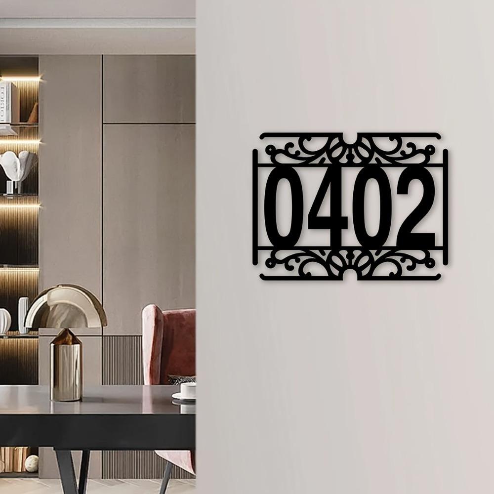 Metal Address Number Sign Personalized House Number Plaque Wall Decor Indoor Outdoor Gift
