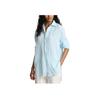 Polo Ralph Lauren SS24 Striped Logo Embroidered Loose-Fit Single-Breasted Long Sleeve Shirt Women Shirts Turquoise WMPOSHTNDO20612-999