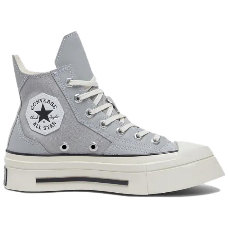 Converse Chuck 70 De Luxe Squared High Grey Area Women Sneakers Black Egret A08280C