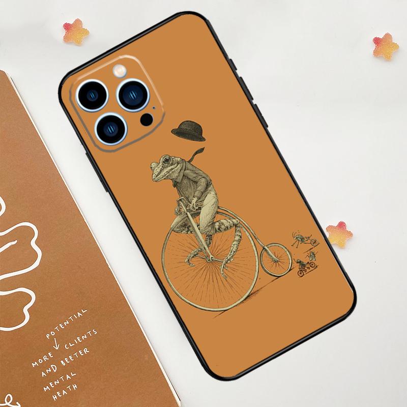Vintage Retro Frosch Pilze Handyhülle Für iPhone 17 Pro Max 14 13 12 11 15 16 Pro Max mini 16 Plus 16e 17 Air Funda