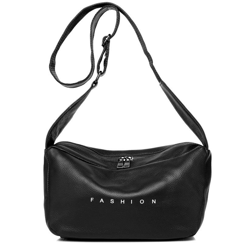 New First-layer Cowhide Foreign Trade Large-capacity Soft Leather Single Shoulder Oblique Span Bag Genuine Leather Women's Bag