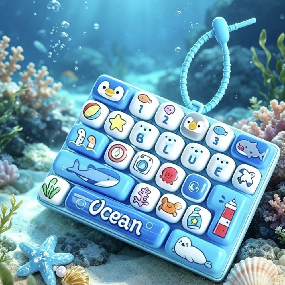 Clear Key Sounds Stress Relief Decompression Toy Keychain Keyboard Toy Press Button Toy  Bag Charm