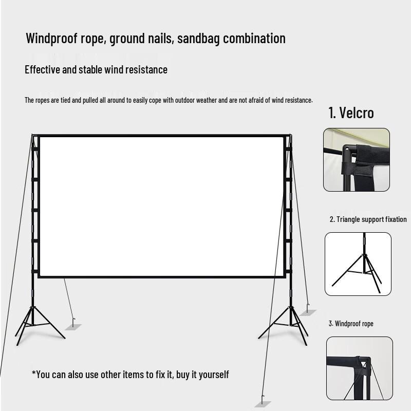 Portable Outdoor Floor Stand Anti-Light Projector Screen