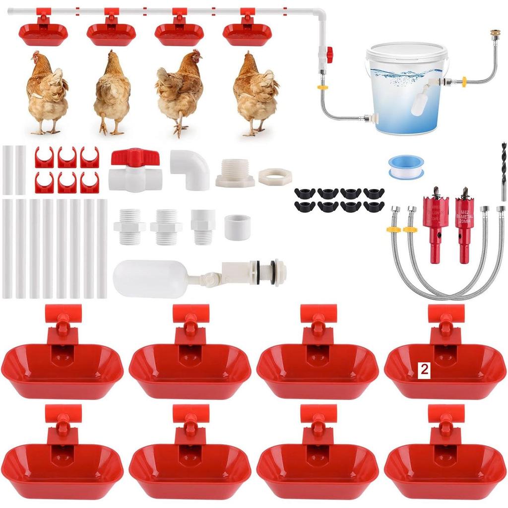 Automatic Poultry Watering System: Full Set of Integrated Chicken Drinking Cups