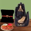 Rakhi for Brother On Rakshabandhan | Palm Buddha Idol Combo Set with 1 Special Rakhi
