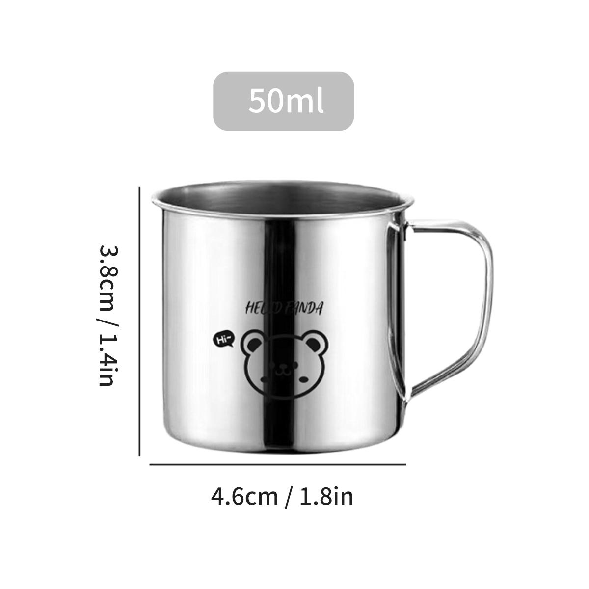 

WORTHBUY Durable Anti-fall Coffee Cup Shatterproof 304 Stainless Steel Water Cup Camping Mini Reusable Drinking Cup With Handle