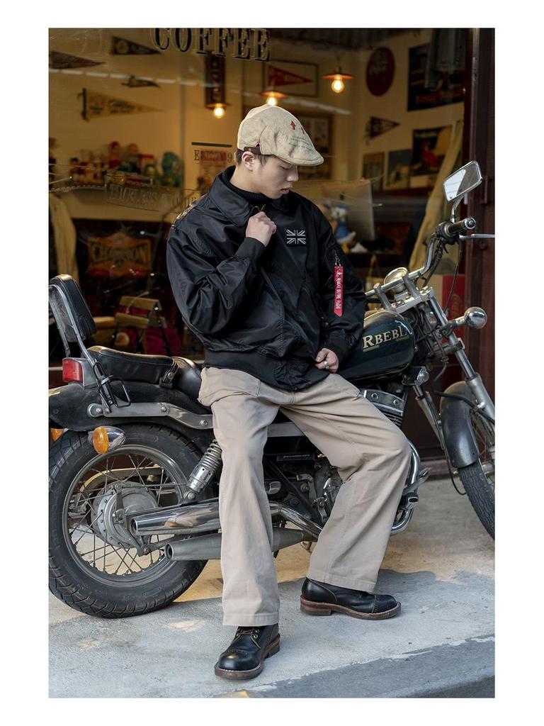 Normanlong CWU-45P Pilot Jacket: Trendy Men's Spring/Autumn Military-Style Baseball Uniform Waistcoat