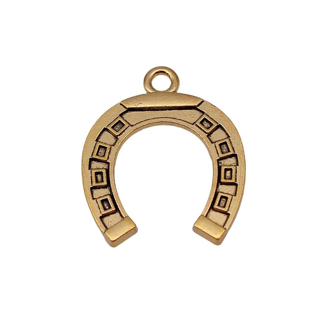 Vintage Horseshoe Charms Alloy Metal Pendants For DIY Jewelry Lucky Themed Accessories