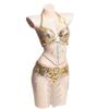 2Pieces Tribal Belly Dance Bra and Belt Belly Dancing Outfit Belly Dancer Costumes for Women