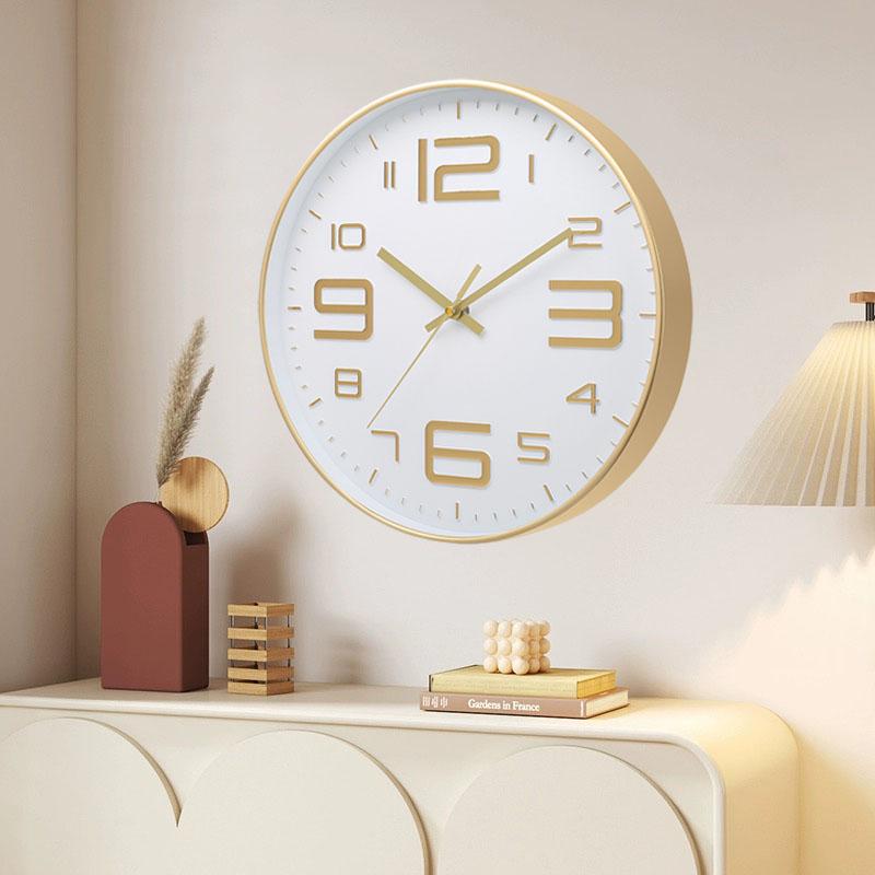 8 Inch Silent Wall Clock Round Three-dimensional Digital Modern Wall Clock Not Ticking Wall Clock Bedroom Living Room