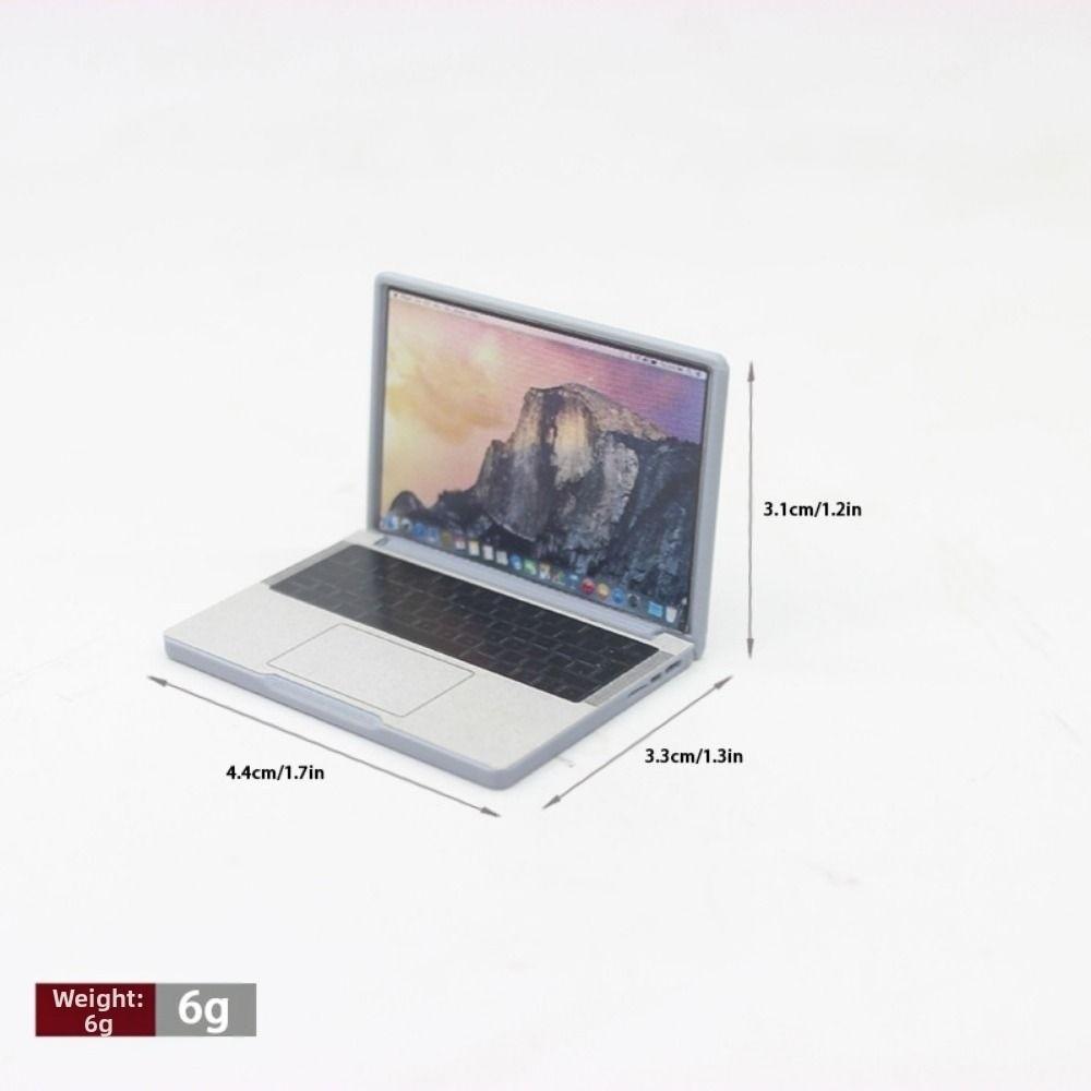 1:12 Tastatur Stol Skrivebord Sett Mini Bærbar PC Ny Hjemmestudie Rom Møbler Dekor