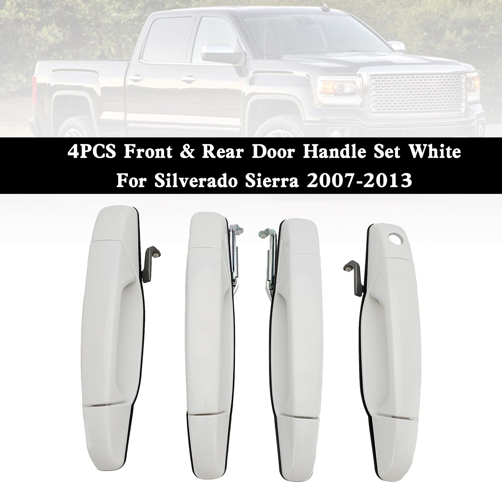 

4PCS Front & Rear Door Handle Set White For Silverado Sierra 2007-2013