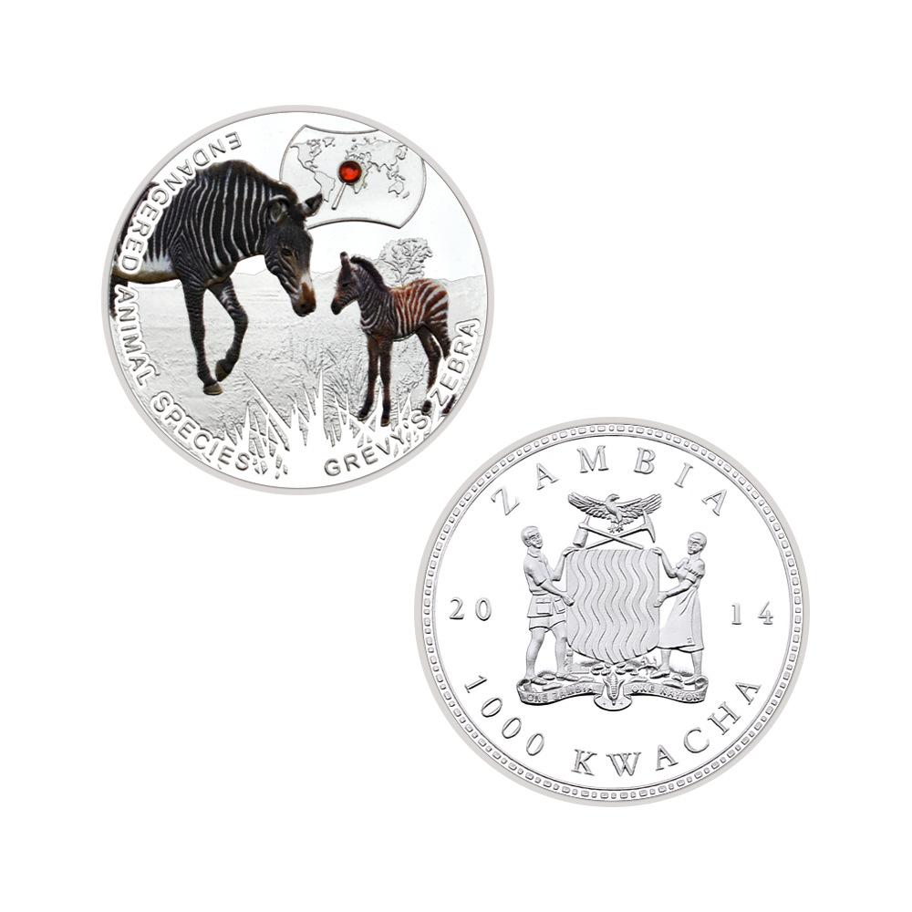 Aanimal coins, rare African animals, tigers, pandas, silver metal commemorative coins, commemorative medals, gifts