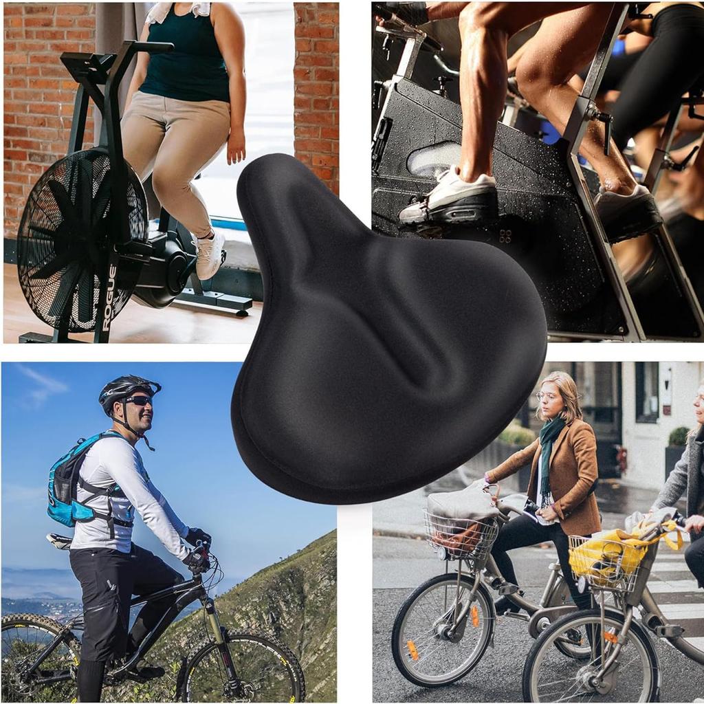 WyBright Bicycle Saddle Saddle Magnetic Tape Extra Memory Foam Saddle No Pain In the Bicycle Saddle Waterproof and Dustproof Cover Reflective Stickers