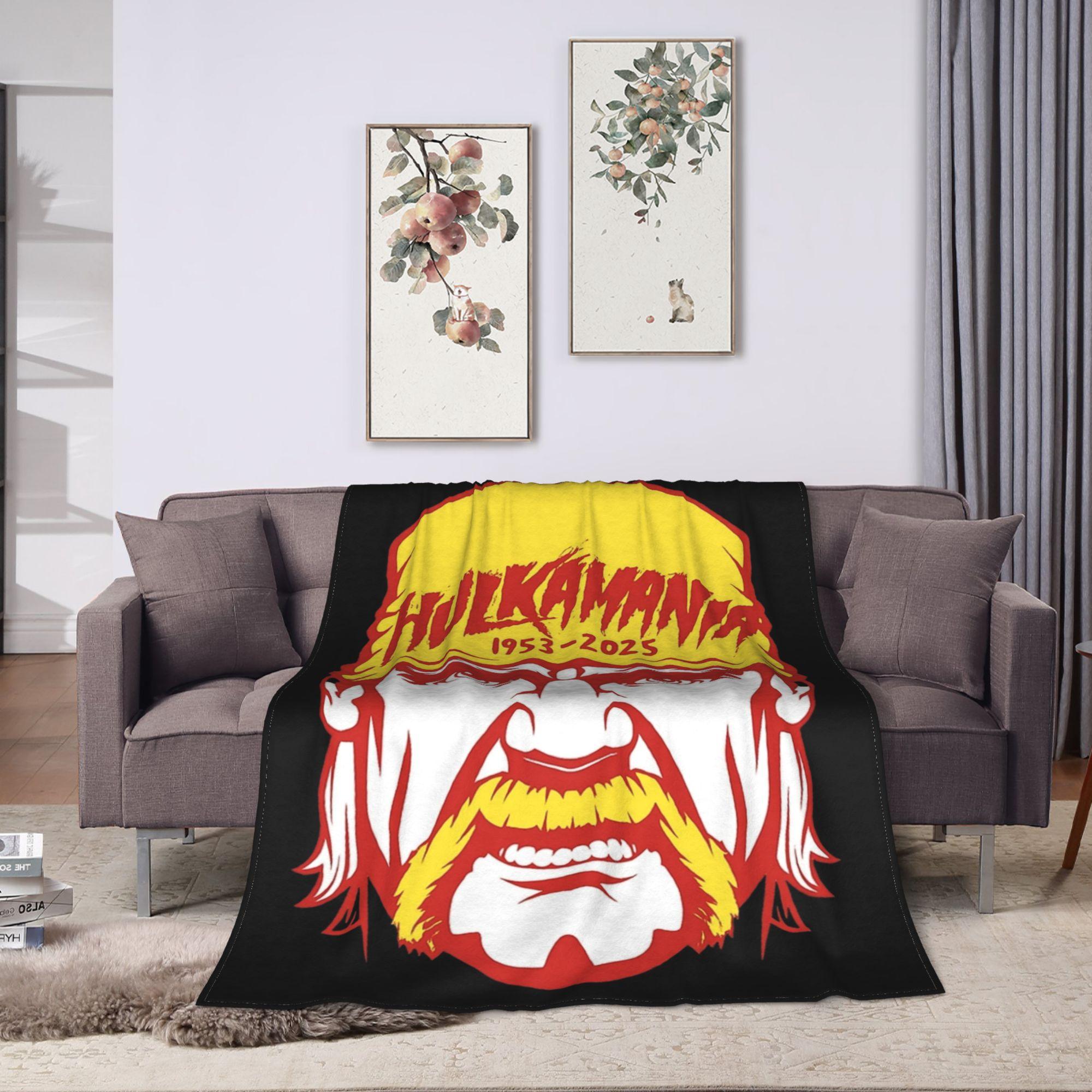 Hulk Hogan Hulkamania RIP Blanket Fleece Decoration Breathable Ultra-Soft Throw Blanket for Sofa Office Rug Piece 100x150cm