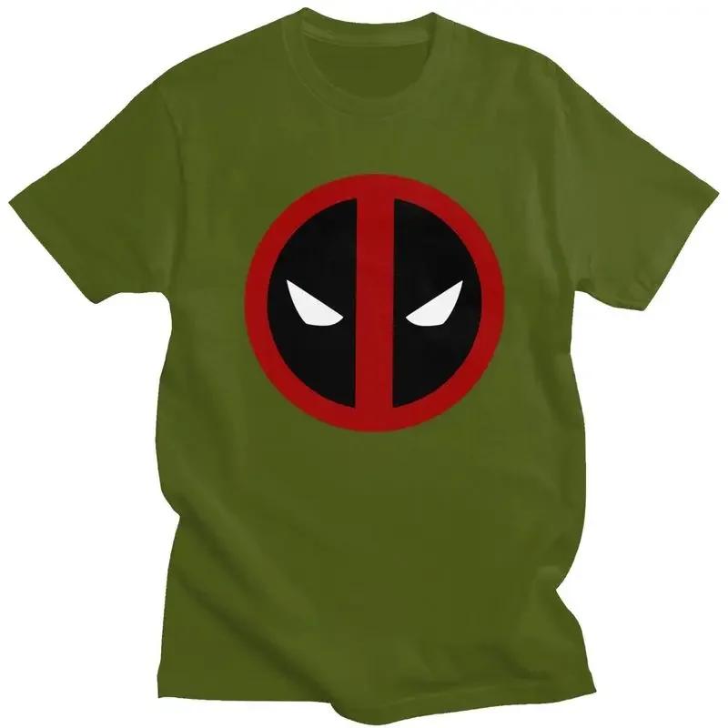 Superhero T Shirt Men Pre-shrunk Cotton Tshirt Casual Tee Short Sleeve Deadpool Sympol T-shirt Fitted Apparel