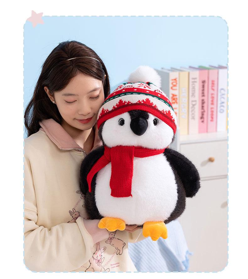 Penguin Plush Toy - Cute Winter Scarf Doll Gift for Kids