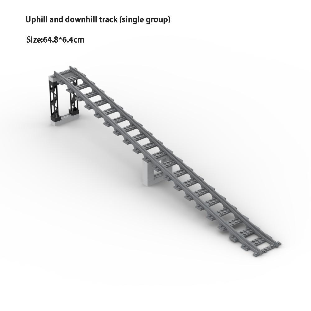 MOC Stadtbahn Gleis Brücke Pfeiler Rampe Zubehör Gleis Modell Baustein Kinder DIY Ziegelsteine Spielzeug Jungen Geschenke