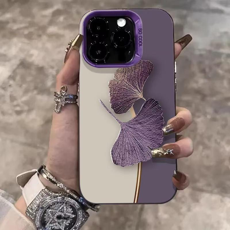 Color silver shell ginkgo biloba suitable for Apple 11promax niche iPhone11pro Europe and America 11 anti-drop 11 personality 1